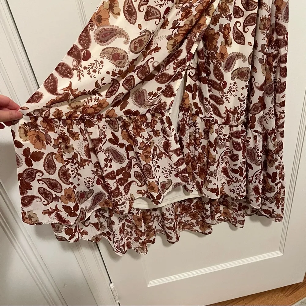 DREW VTG Vanilla Vintage Cottagecore Floral Ruffle Maxi Dress with Waist Tie NWT - Image 3