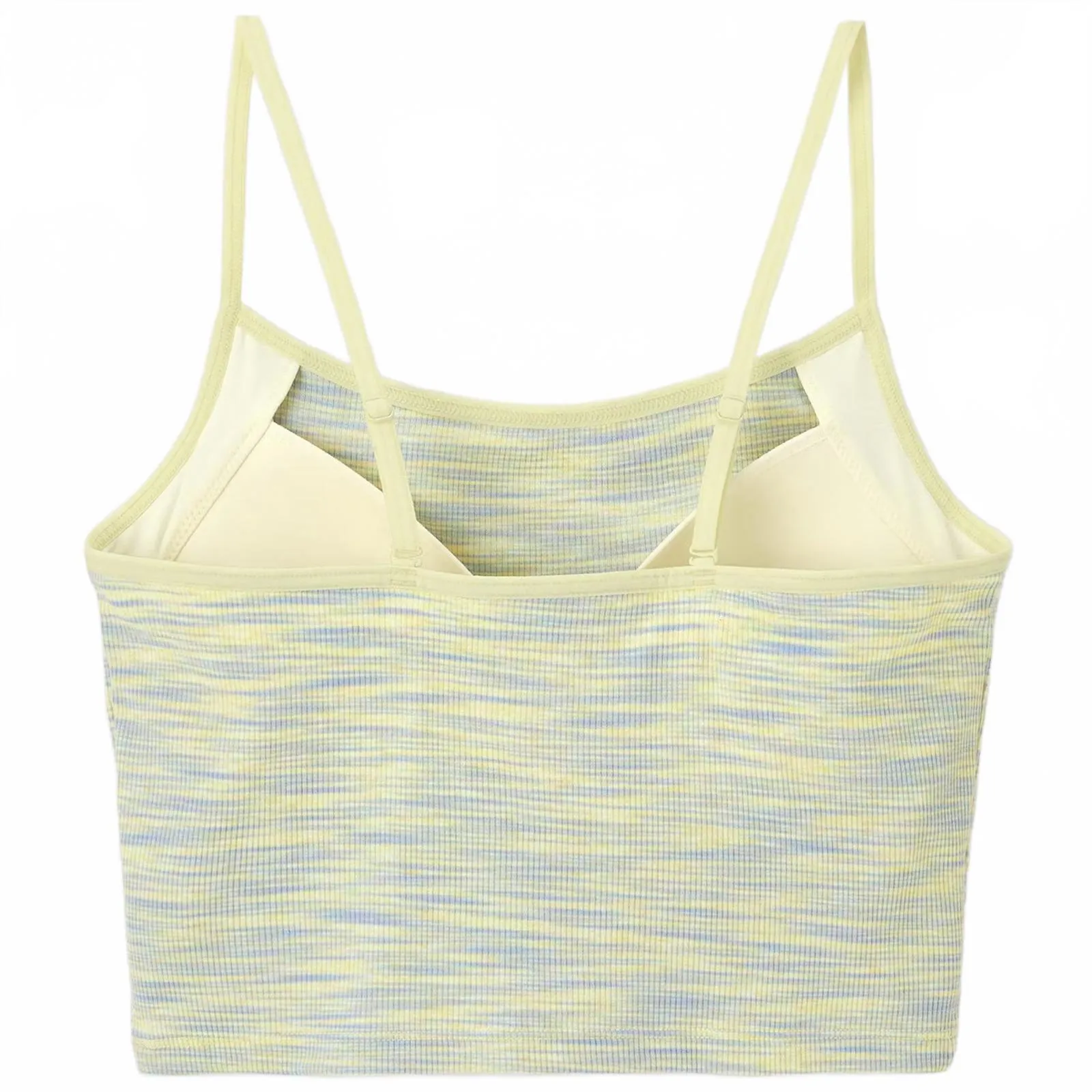 Uniqlo GU Bra-Feel 2Way Cropped Camisole | Marble NWT Yellow Blue XS - Image 4