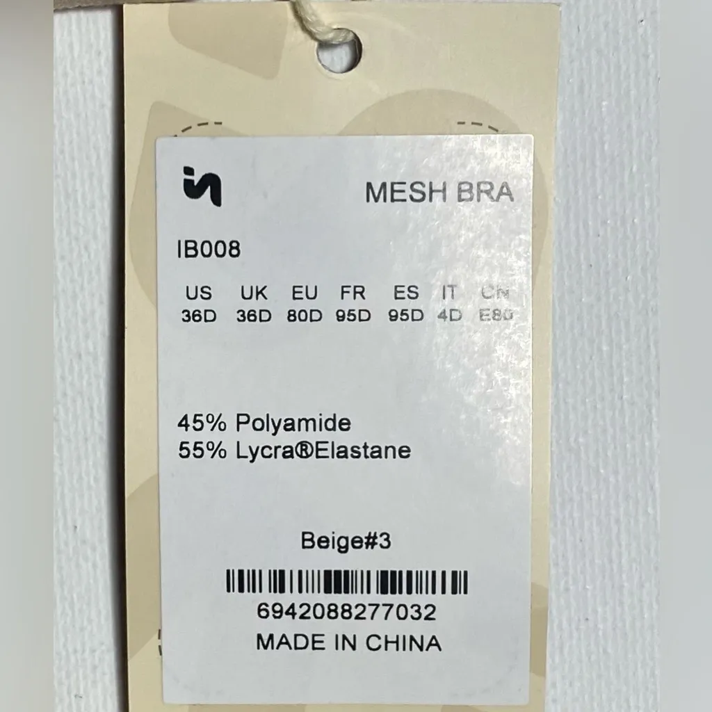 Inlyric Women’s Soft & Sexy Sheer Balconette Underwire Plunge Beige 36D Bra Tan Size undefined - Image 6