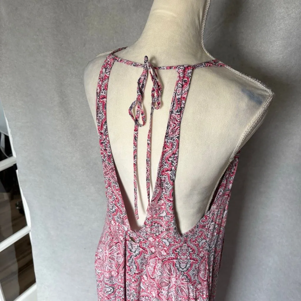 Oniell Paisley Floral Maxi Halter Sleeveless Boho Hippie Coastal Cowgirl size L - Image 5