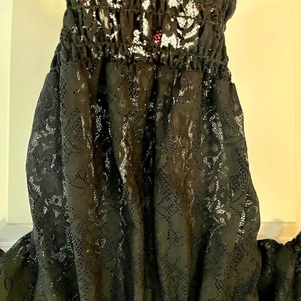 Twenty One Black Lace Short Puff Sleeve Small - Image 2