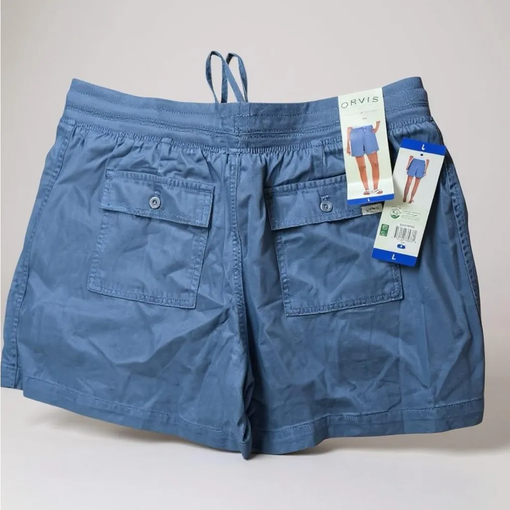 Orvis Blue Athletic Shorts with Drawstring Waist - Image 2