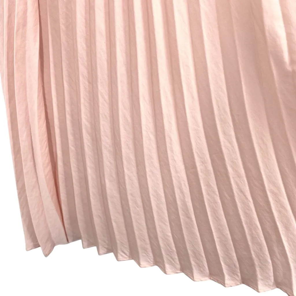 Rachael Roy Pale Pink Strappy Pleated Satin Midi Dress Balletcore - Image 7