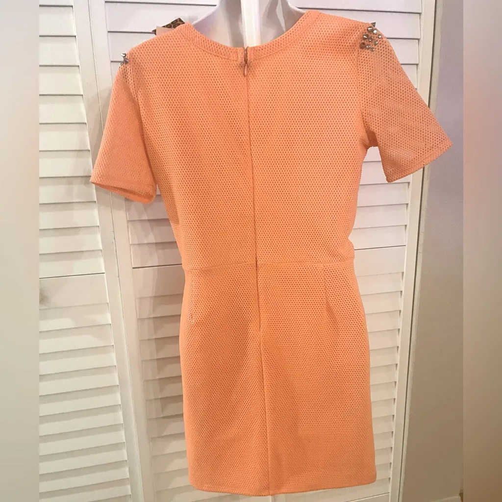 NWT Mustard Seed Peach cutout Mini Dress Large Cutout Casual Cute Sexy - Image 5