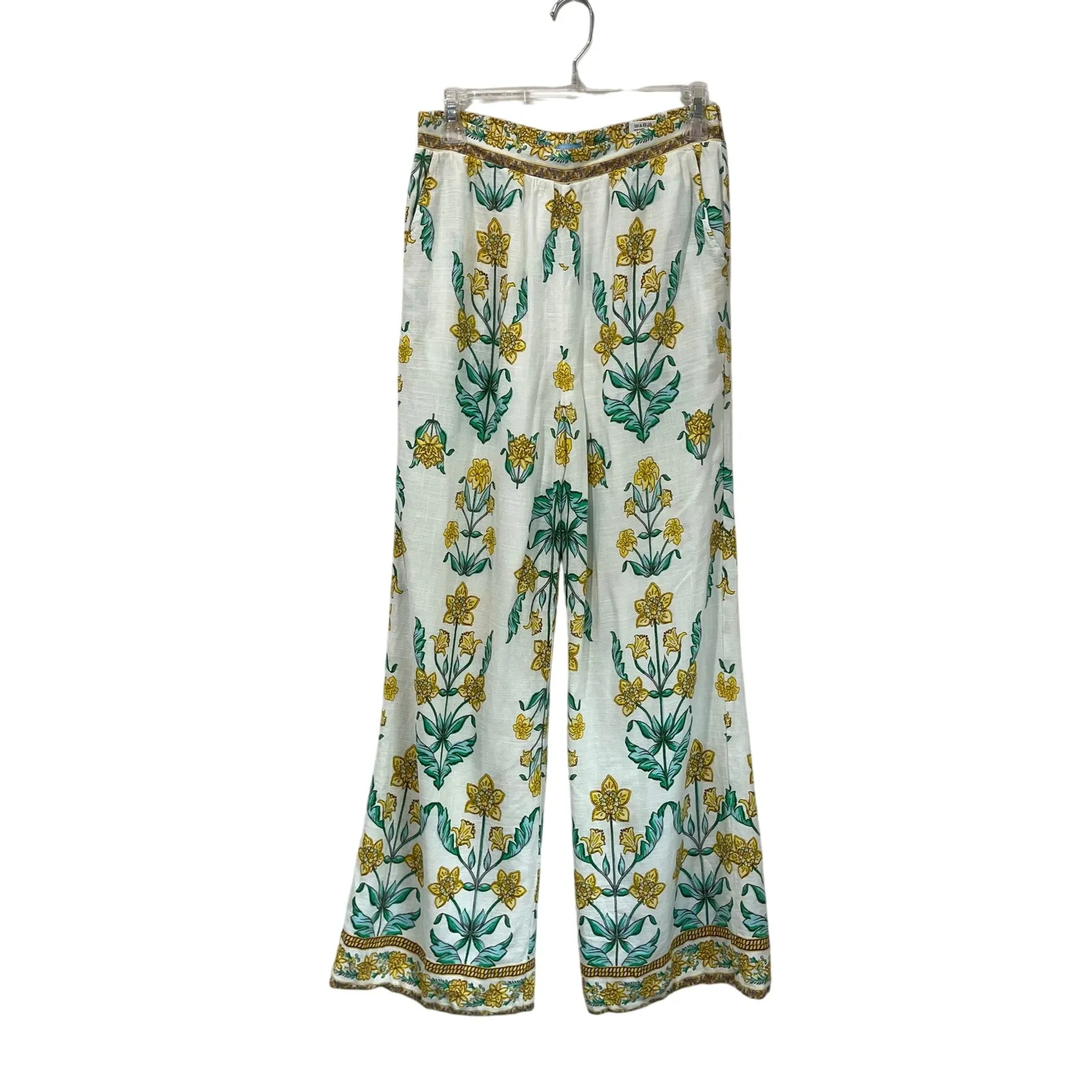 Draper James Floral Pants Size S Linen Rayon Blend Boho Cottagecore Chic - Image 2