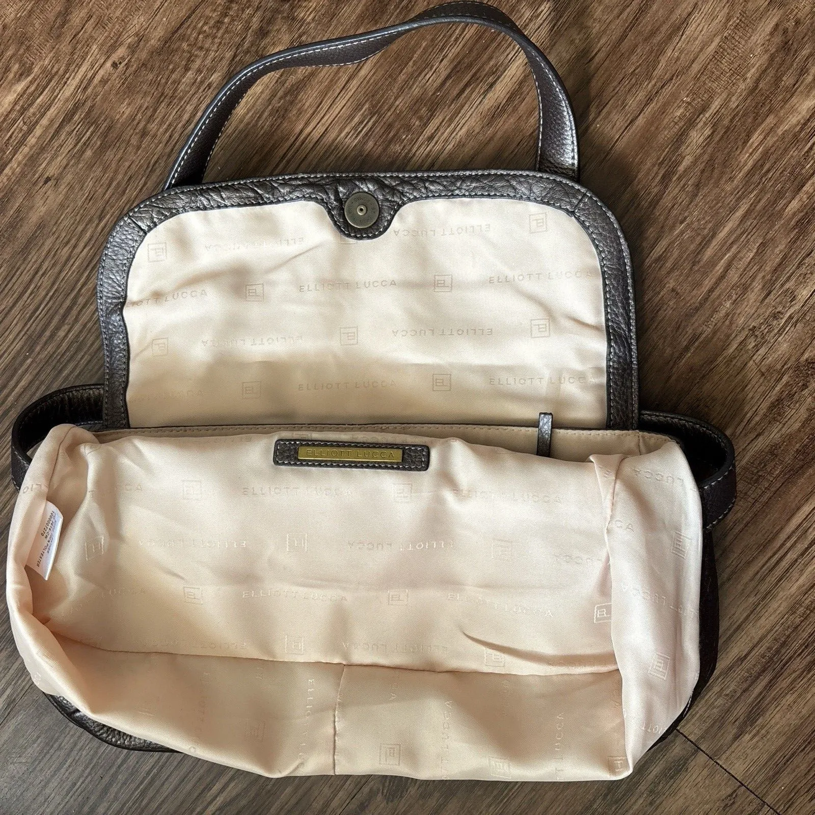 Elliot Lucca Women's Vintage Shoulder Bag Leather Metallic Bronze Medium - Image 4