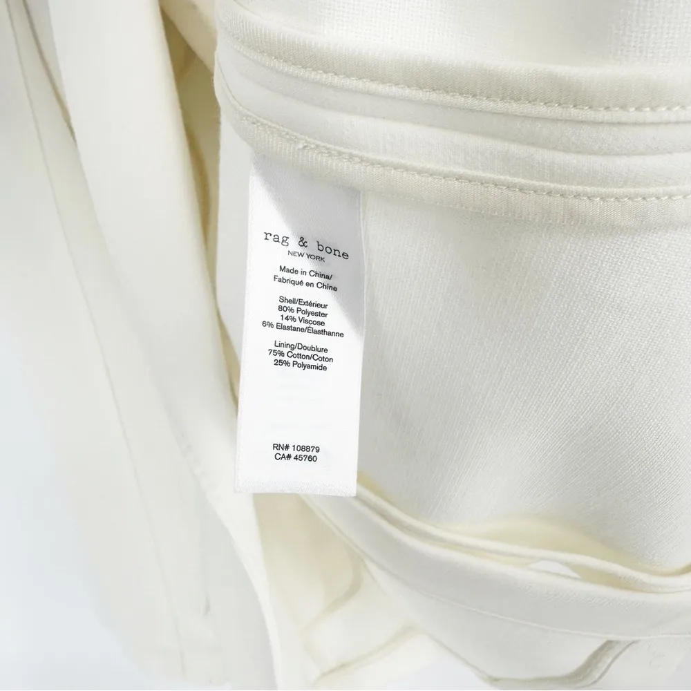 NEW Rag & Bone Claudia Peak Tailored Blazer Jacket One Button White Women's 2 - Image 9