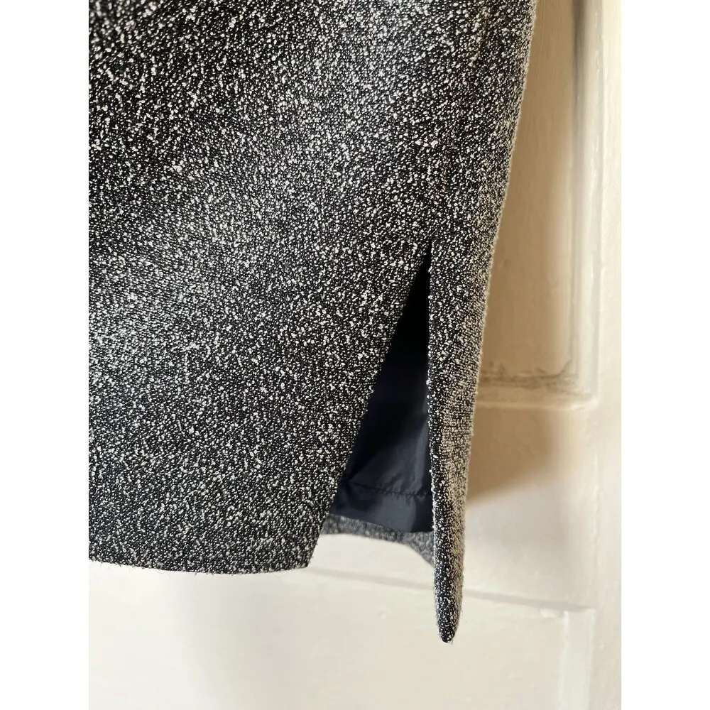 norton mcnaughton Gray Marbled Tweed Straight Cut Office Casual Pencil Skirt 14 - Image 4