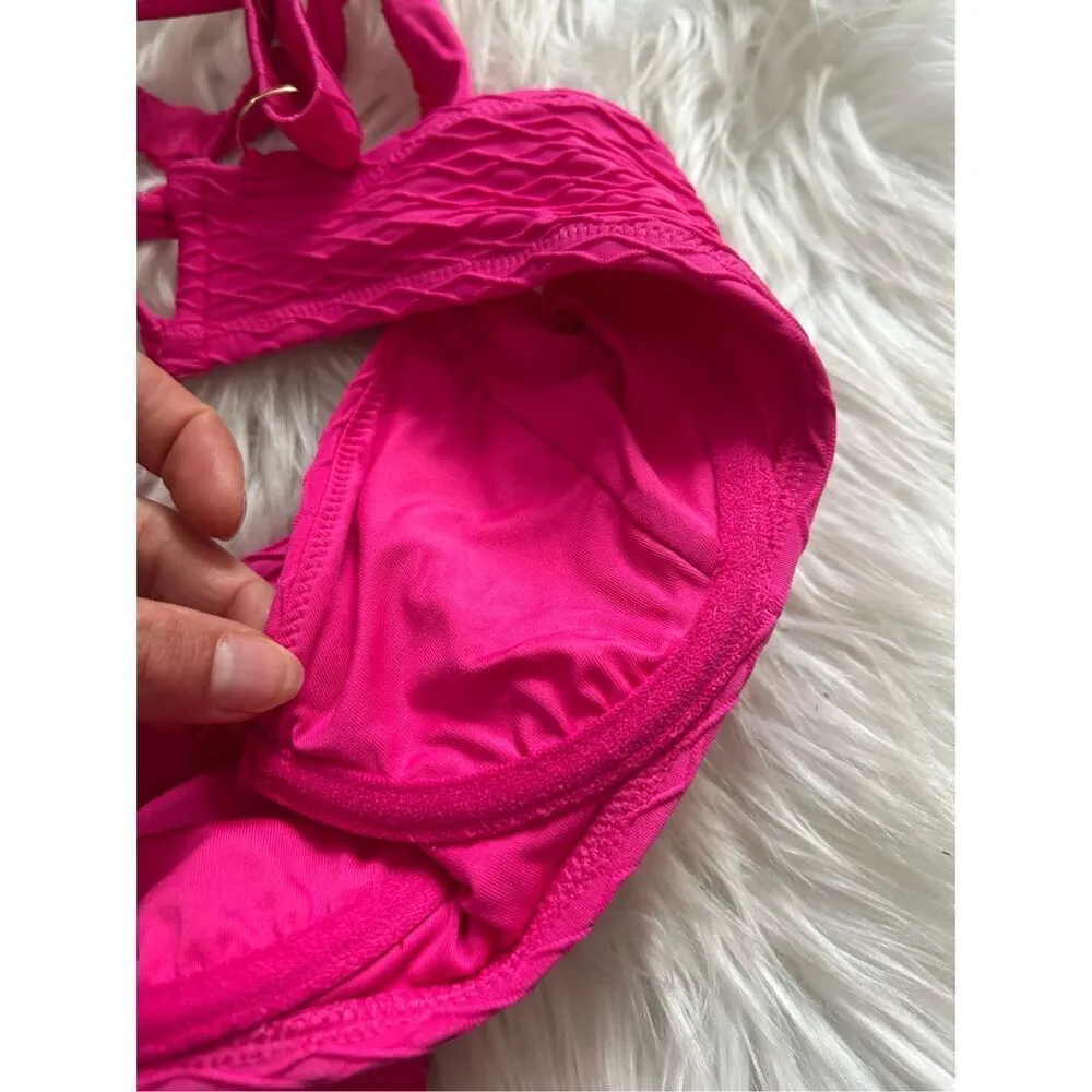 Victoria secret pink bikini 34B top medium bottom no padding on the bra nwt - Image 6