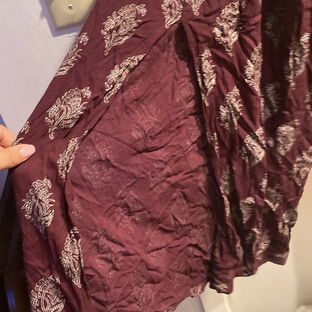 Lua Nova Jumpsuit Size Medium Burgundy Women’s Open Back Sheer Halter Top Purple - Image 7