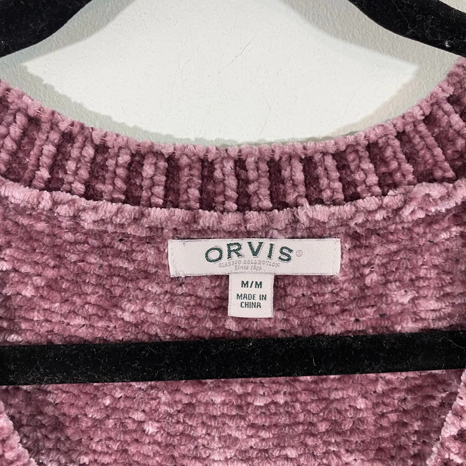 Orvis Women Plum Chenille V-neck Pullover Oversized Sweater Size M - Image 4