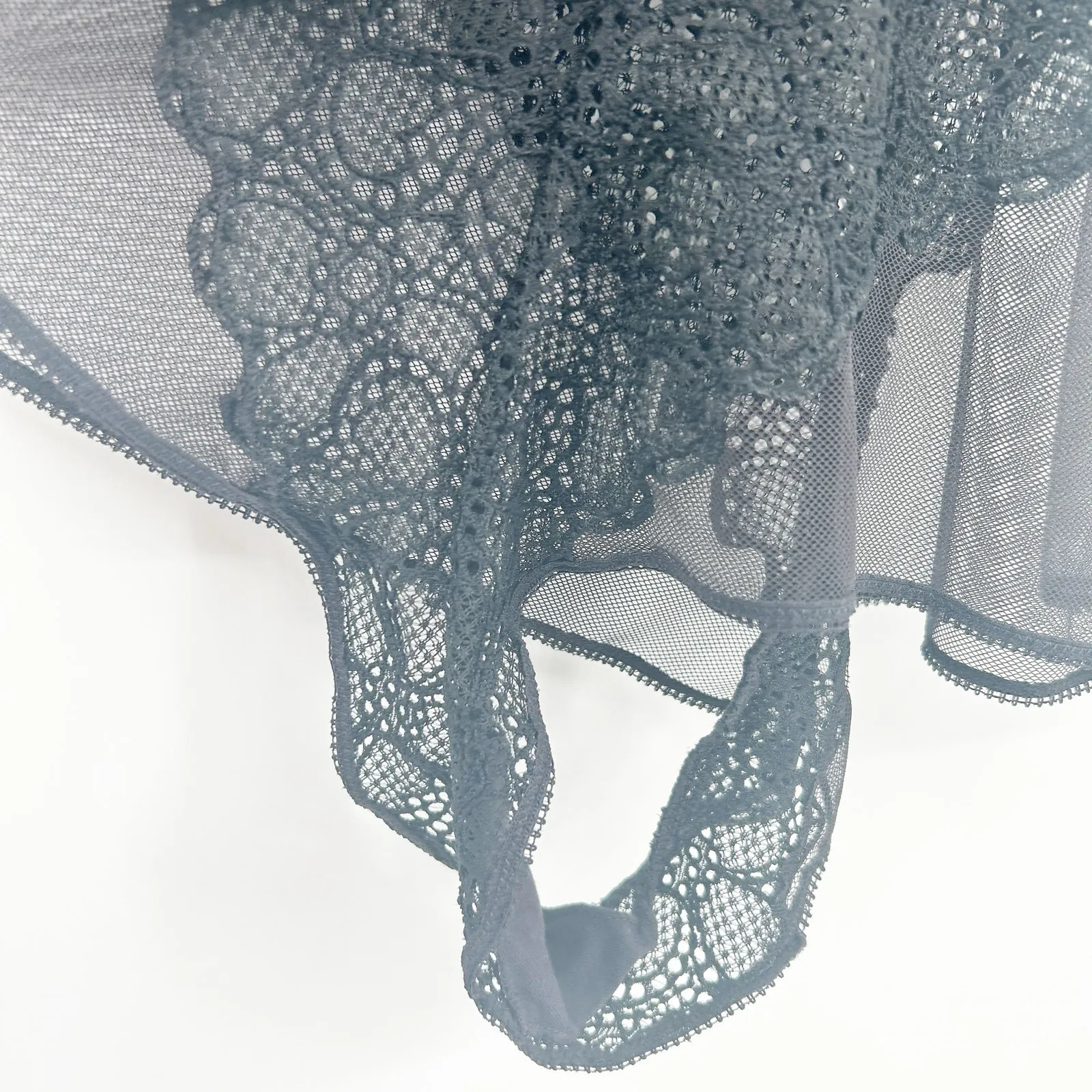 DKNY Womens‎ Whimsigoth Dark Coquette Sheer Lace Teddy Bodysuit Babydoll Romper - Image 5