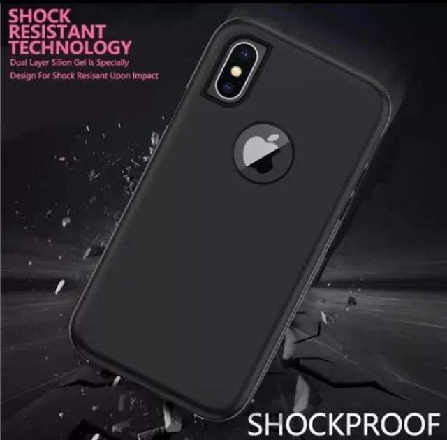 iPhone XS Max Stylish Durable Full Cover Shock Defender Armor Case- Black - Image 8