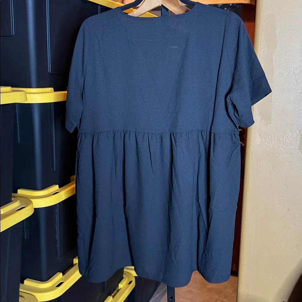 NWOT Zenana V-Neck Empire Waist Baby Doll BLACK Tunic Top Blouse Size Small - Image 7