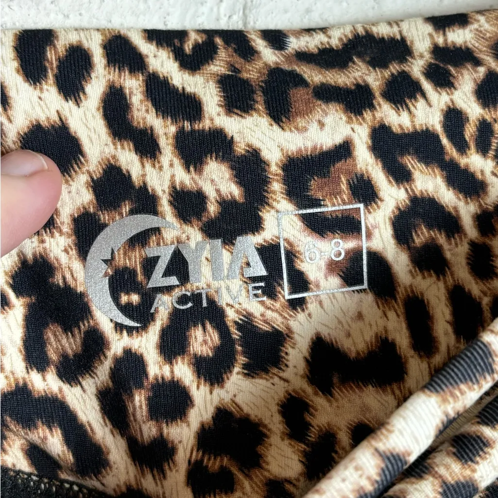 Zyia Active Cheetah Printed Scrunch Butt Casual Full Length Ankle Leggings 6-8 - Image 3