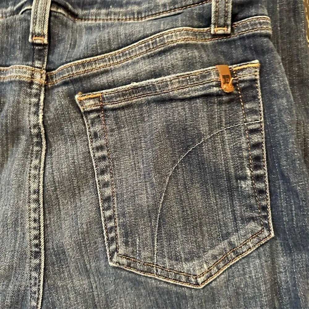 Joe's Jeans Women's 28 High Rise Skinny Distressed Frayed Hem Stretch Blue - Image 8