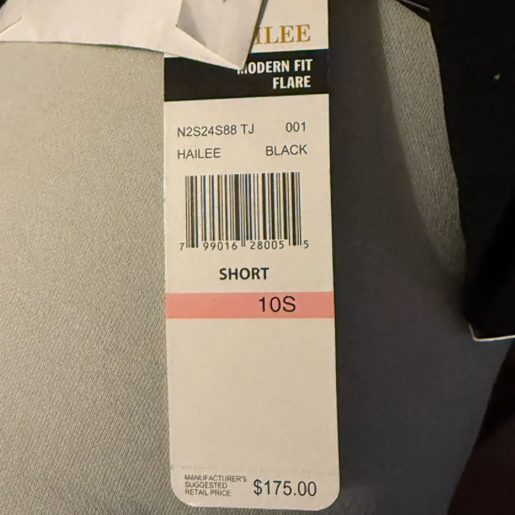 Laundry by Shelli Segal Size 10 Short Modern Fit Flare Black Dress Pants - Image 4