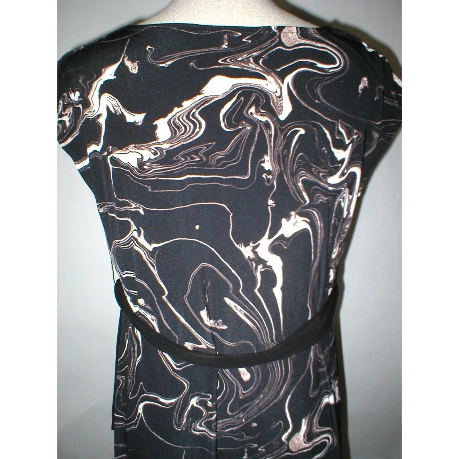 New Womens Maternity Dress Motherhood Black Brown Small White Faux Wrap Nice - Image 2