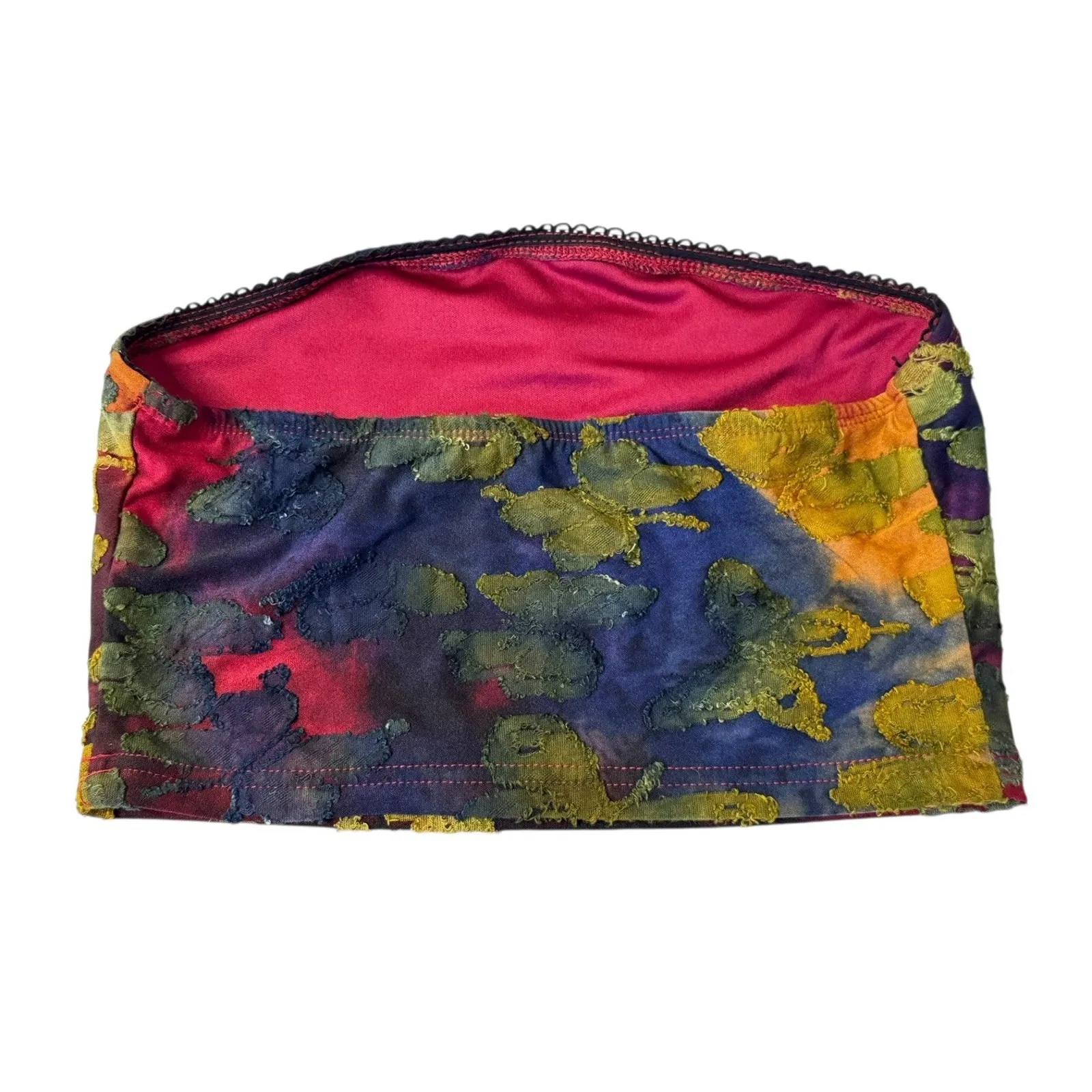 Y2K Fairy Tie Dye Butterfly Textured Tube Crop Top Strapless Festival Goth S/M Size undefined - Image 5