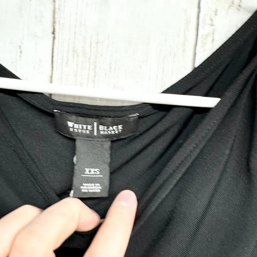 White House Black Market Blouse Women Size XXS Swoop Neck Short Sleeve Top - Image 2