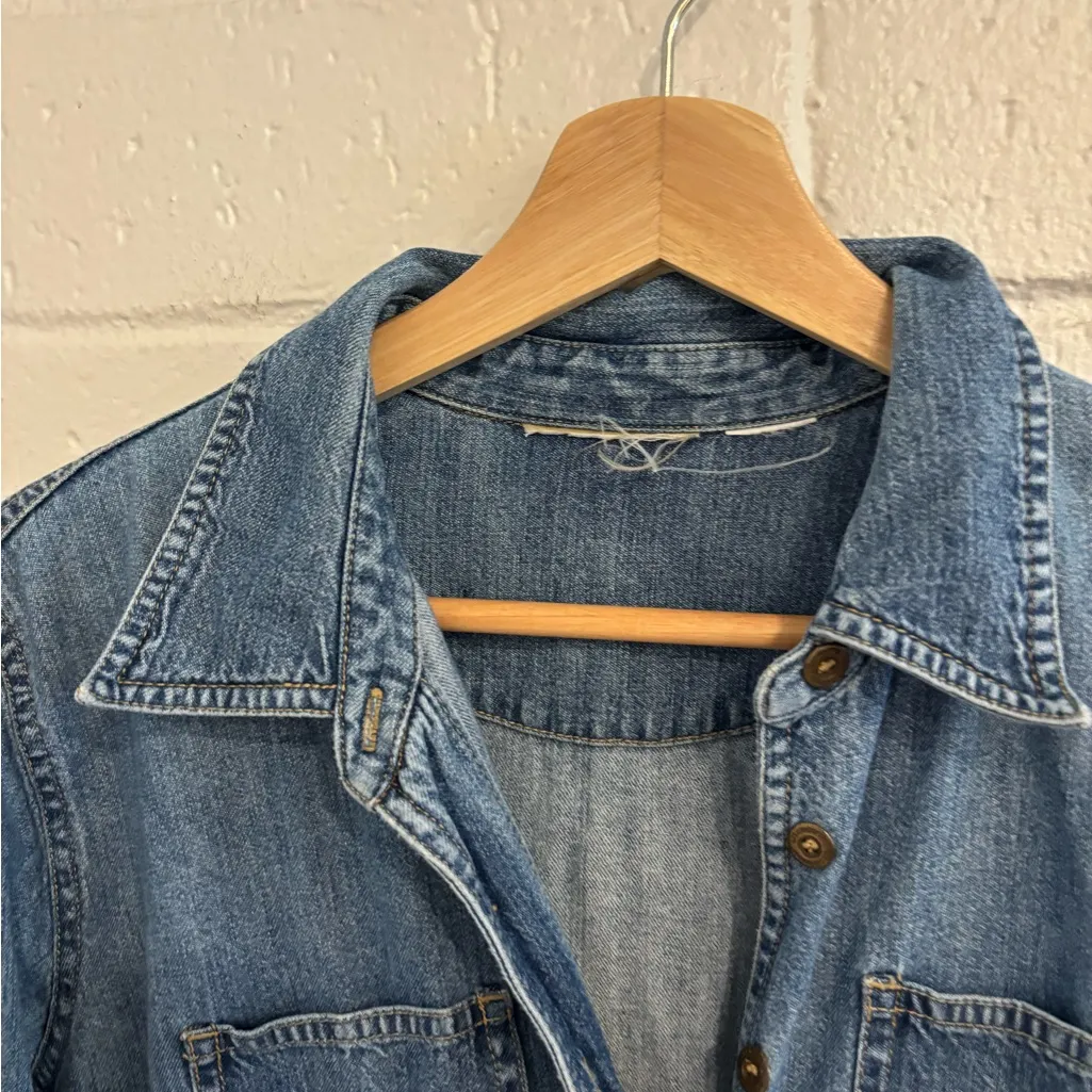 Vintage Liz Claiborne long sleeve denim maxi dress Blue - Image 4