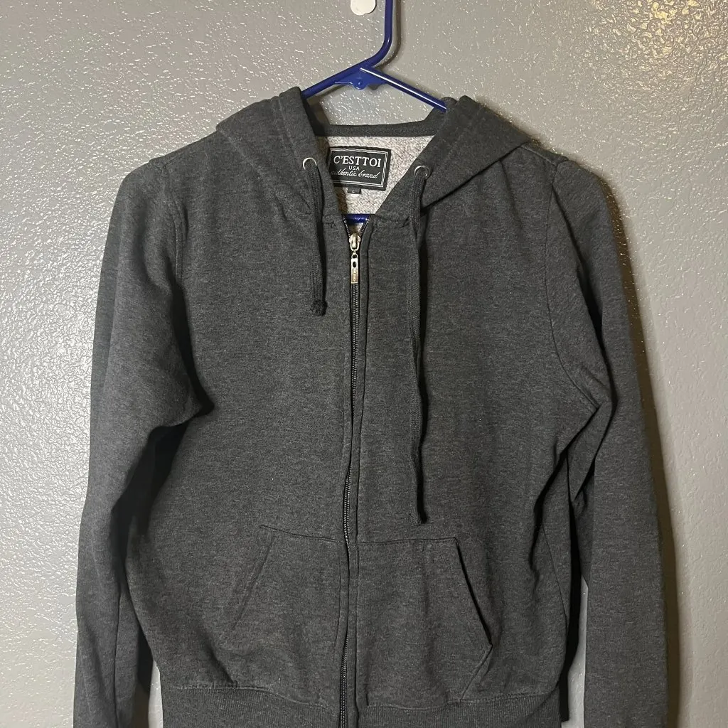 C'Esttoi Charcoal Grey Full Zip Hoodie - Image 5