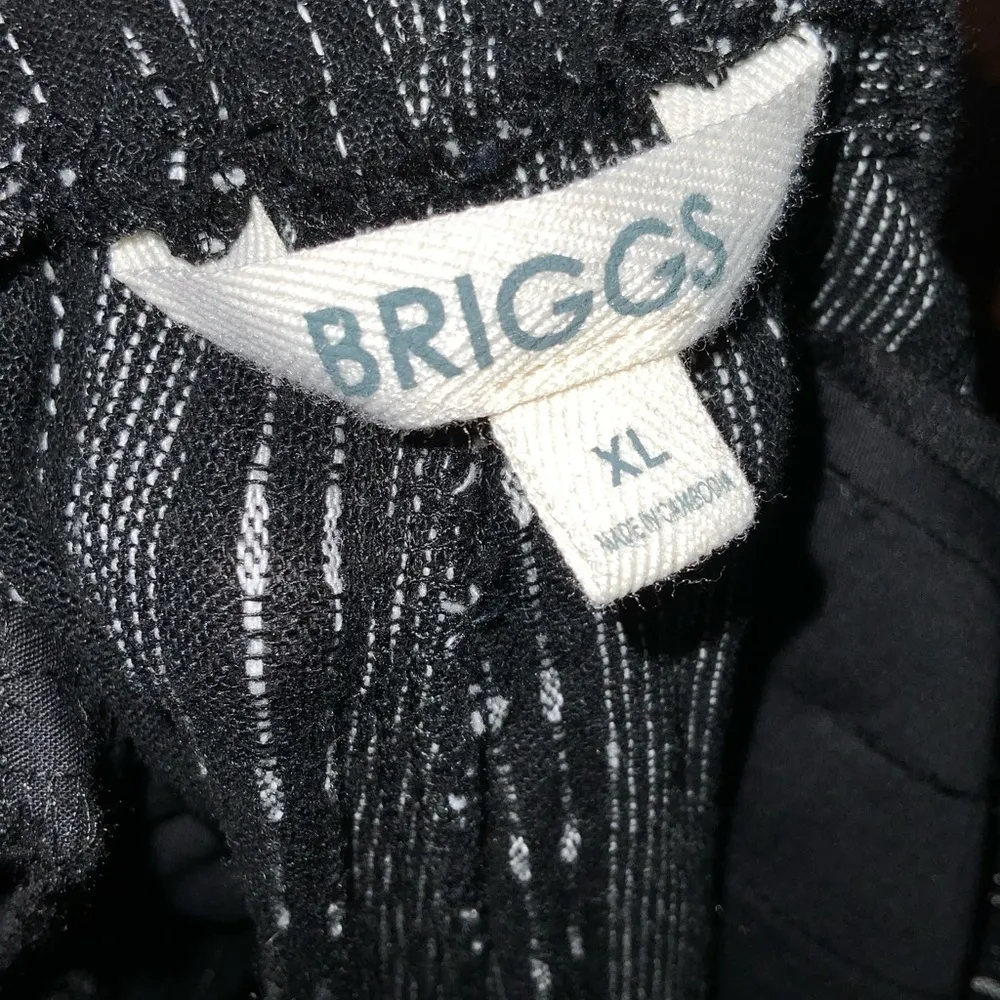 Briggs Black~White Stripe Linen Blend PullOn Elastic Waist Wide Leg Pants XL NWT - Image 10