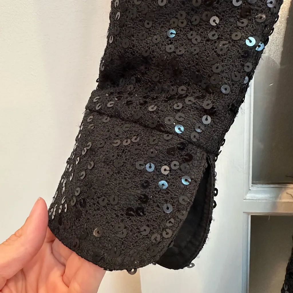 Vintage Betsey Johnson Glam Rock Sequin Whimsigoth Jacket Punk Goth Pinup Size 4 - Image 8