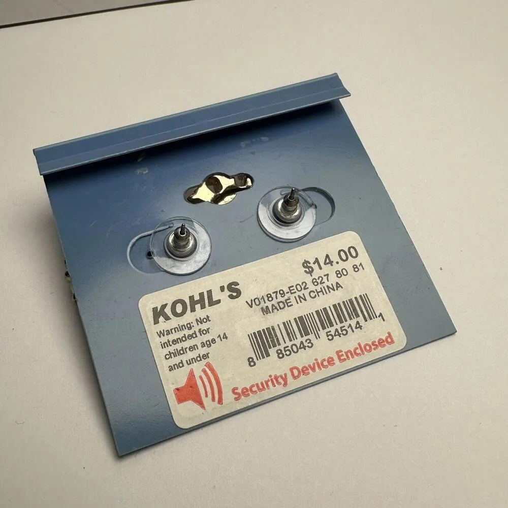 Simply Vera Vera Wang Rhinestone & Gold Tone Large Stud Pierced Earrings NWT - Image 7