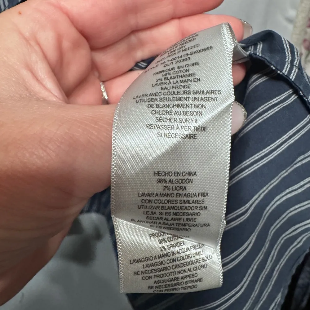 Joie Yenee Navy Blue and White Stripe Asymmetrical Ruffle Skirt size 4 - Image 8