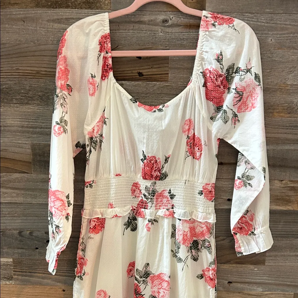 LoveShackFancy Firefly Midi Dress in Paradise Pink Floral Size Medium NWT - Image 10