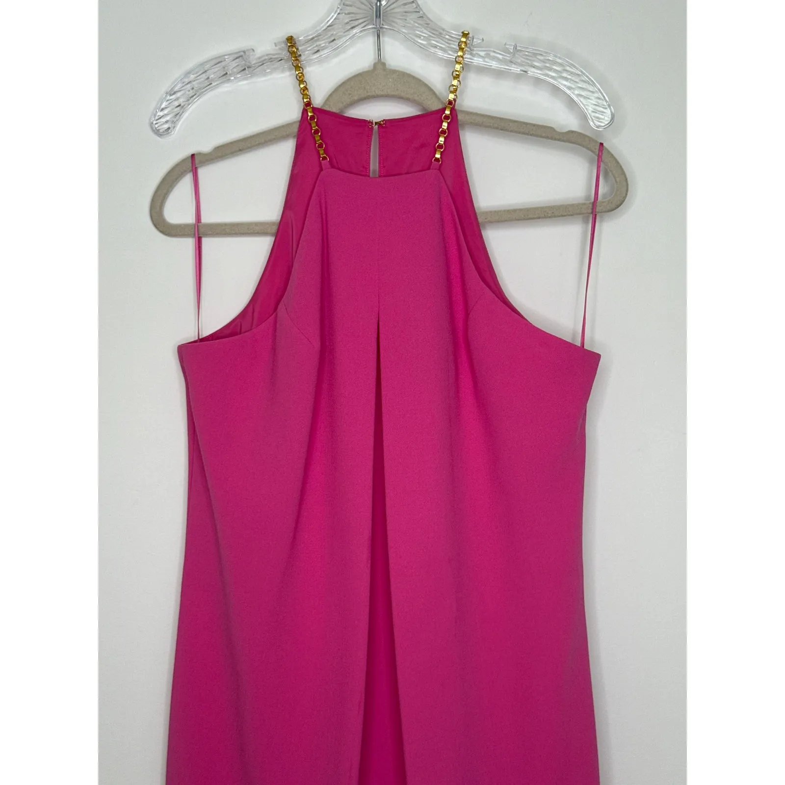 NWT Trina Turk Lucky Chain Halter Cocktail formal Dress Pink Fushion 10 - Image 7