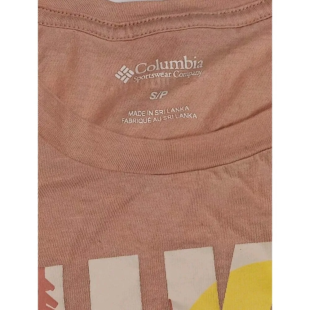 Womens Columbia Printed Tank Blouse Hiking Camping Fishing Outdoors Peach Pink - Image 4