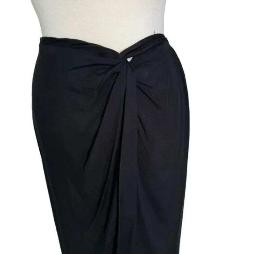 Aqua Swim Womens Black Sarong Beachwear Skirt Cover Up Size XS/S NWT - Image 6