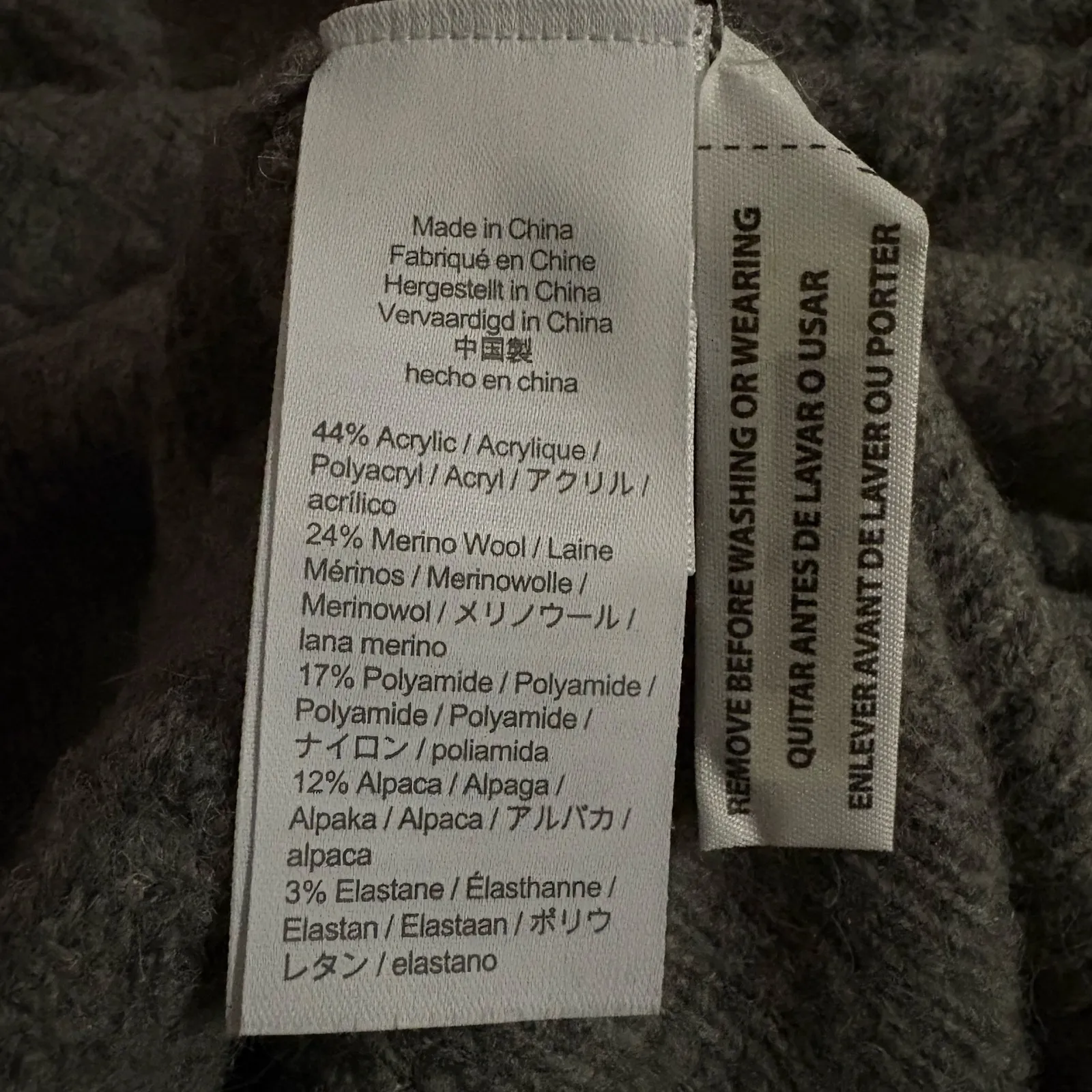 J Crew Stretch Merino Wool Cable Knit Crewneck Sweater Medium Women’s Gray BB408 - Image 5