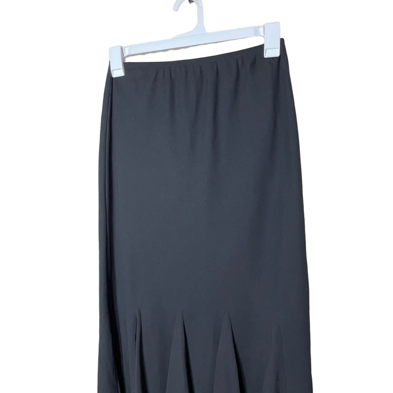 S.L. Fashions Skirt Womens Size 10‎ Black Maxi Pleated Flared Hem Elegant Flowy - Image 2