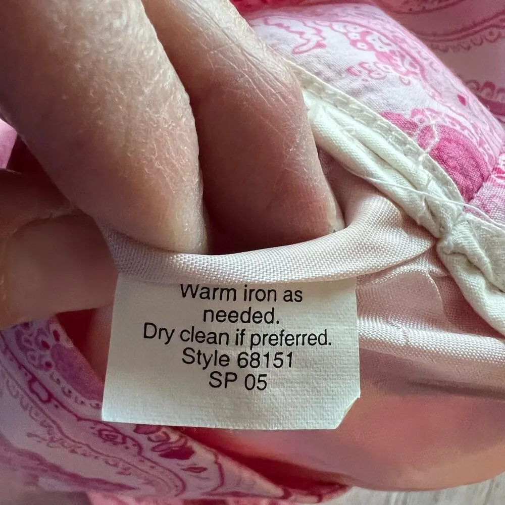 J Crew Pink White Paisley Floral Cotton Pleated Flare Lined Side Zip Skirt 10 - Image 4