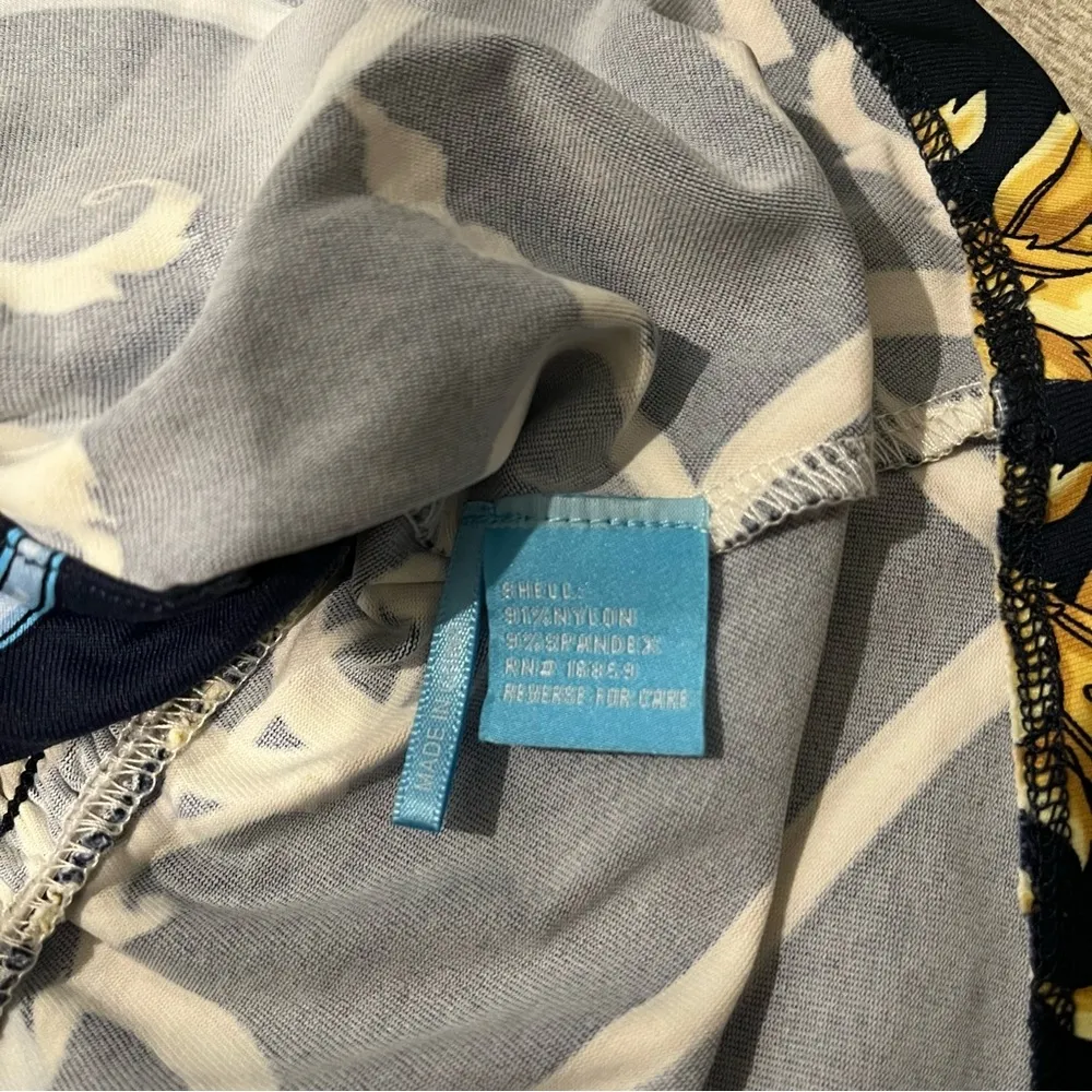 J. Mclaughlin Reyna Navy Printed Peplum Tankini Swim Top, Sz XS - Image 8