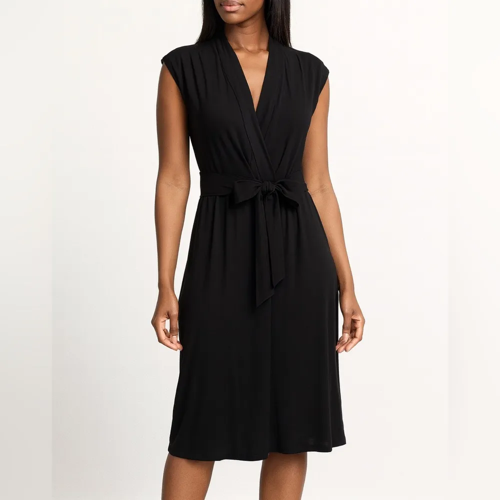 Kate Spade V-Neck Bow Tie Accent Sleeveless Dress in Black - Image 10
