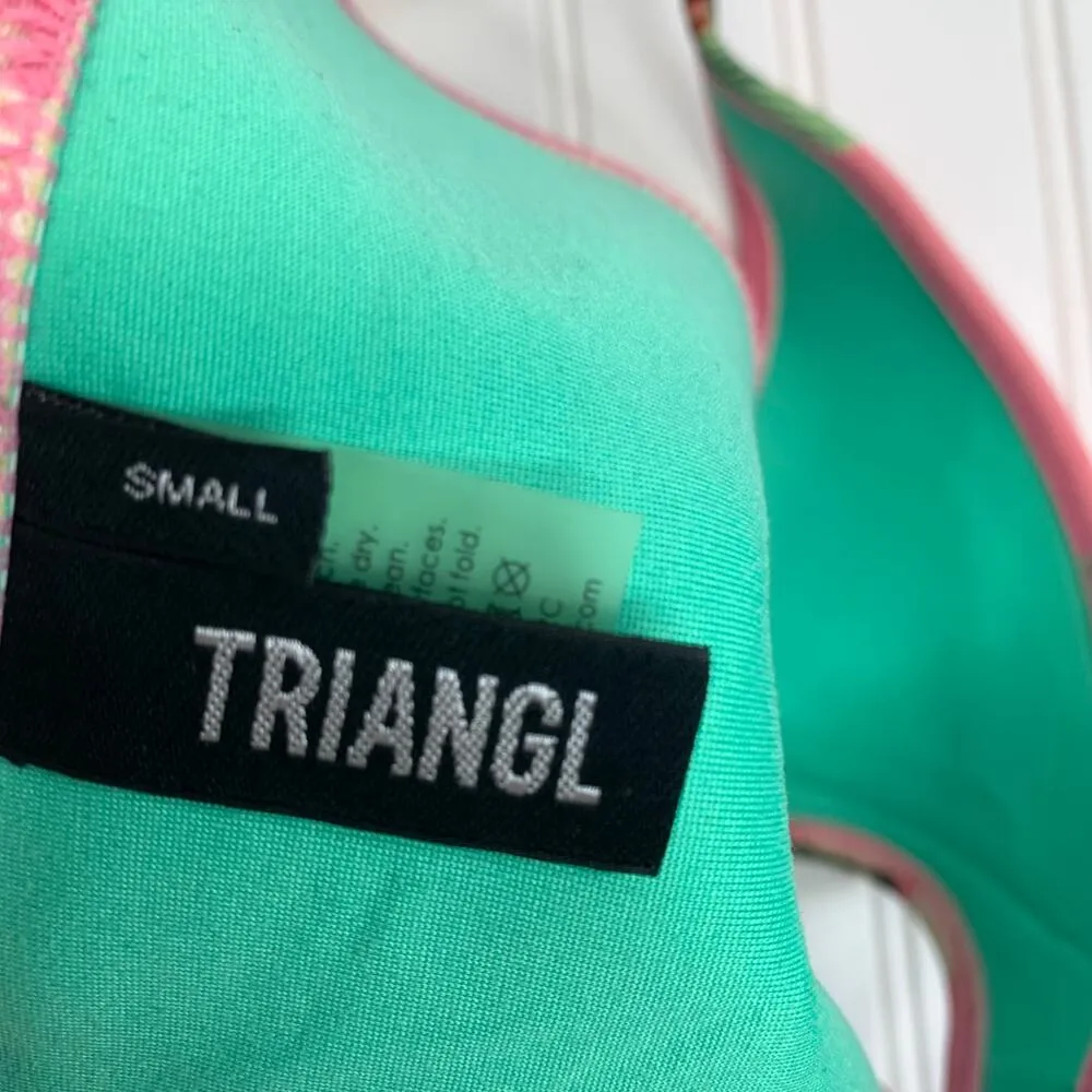 Triangl Pink Floral Bikini Bottom Sz Small - Image 5