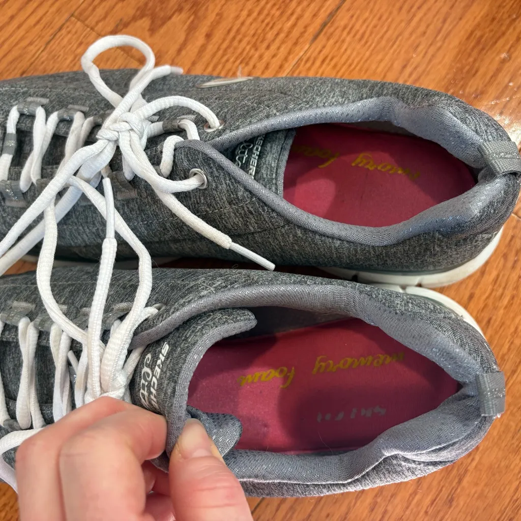 Skechers Elite Memory Foam Gray Lace-Up Walking Sneakers – Women’s 10 - Image 5