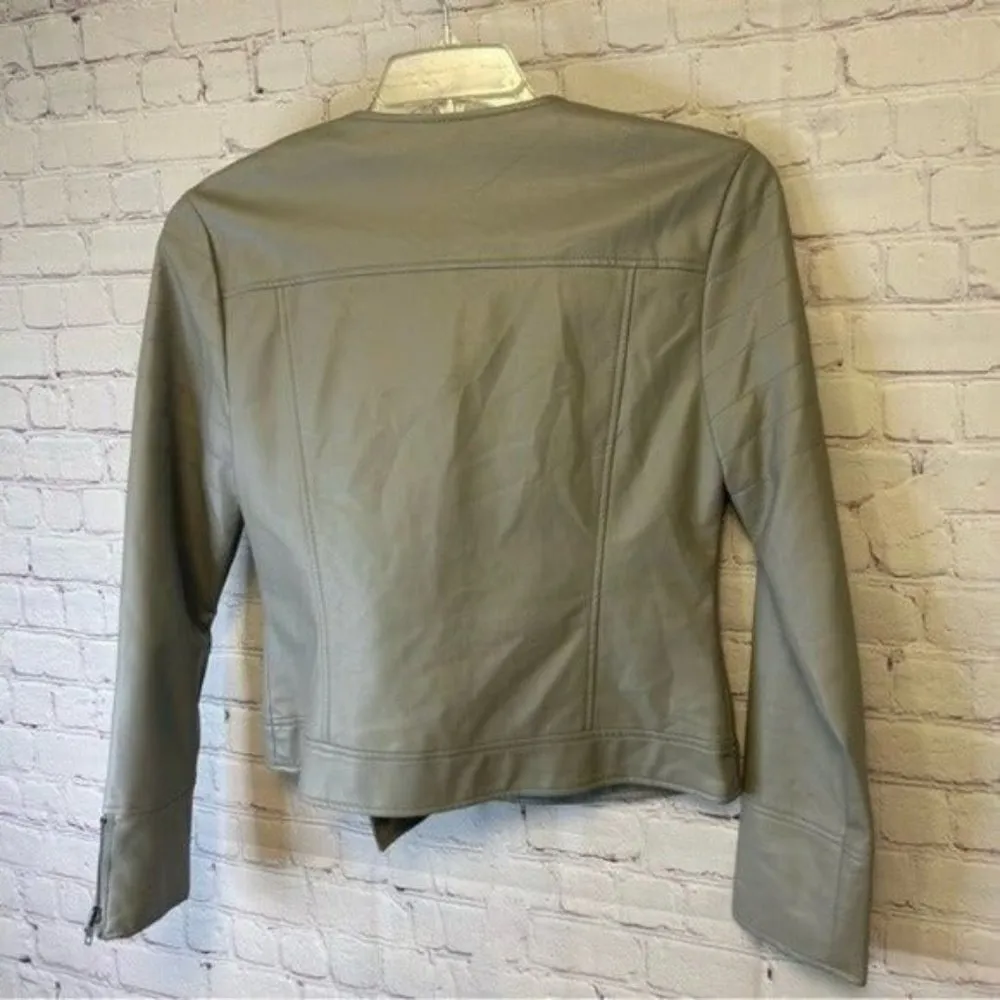 Cupcakes and Cashmere  stunning faux leather moto jacket size small - Image 6