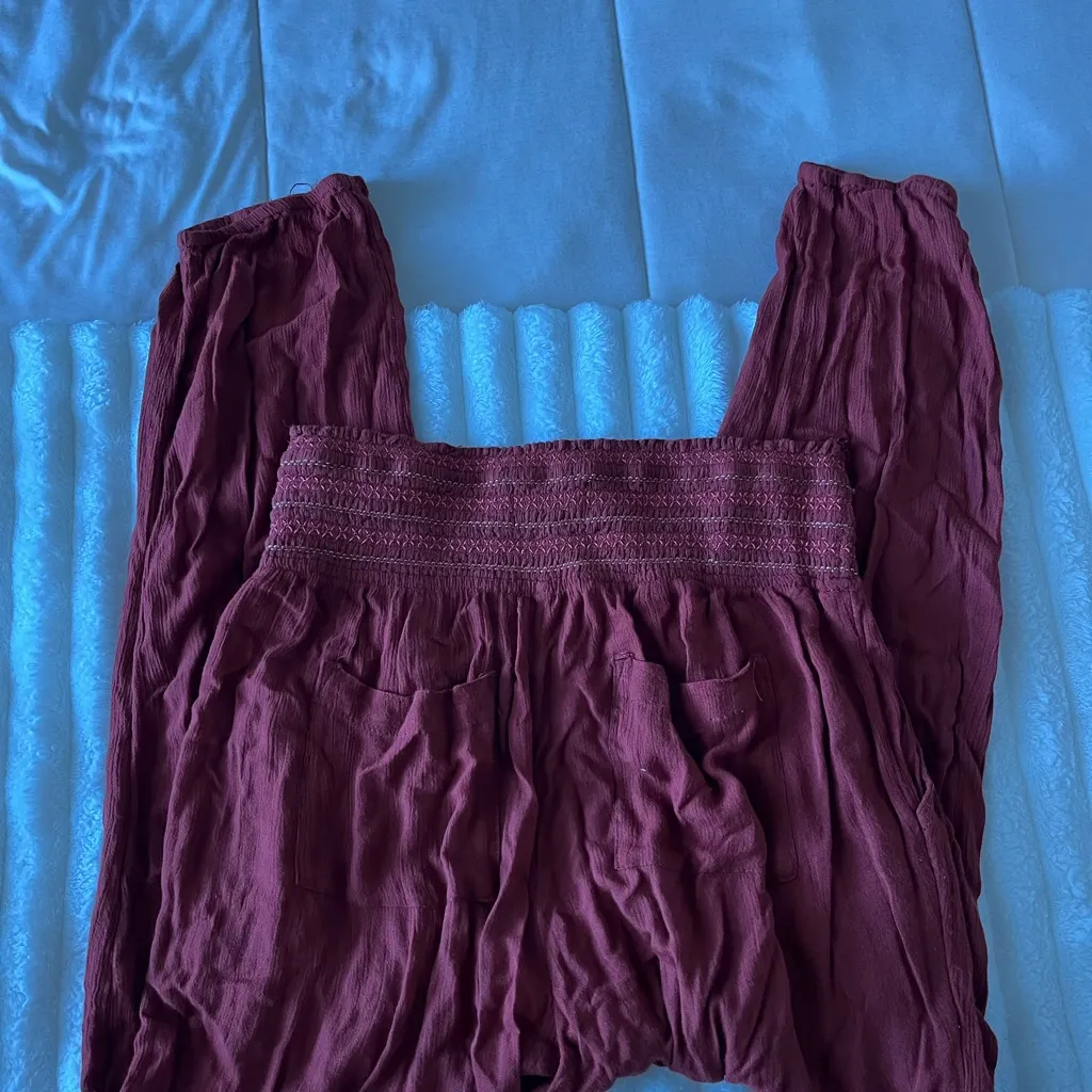 Anthropologie Rust Smocked Waist Pants - Image 6