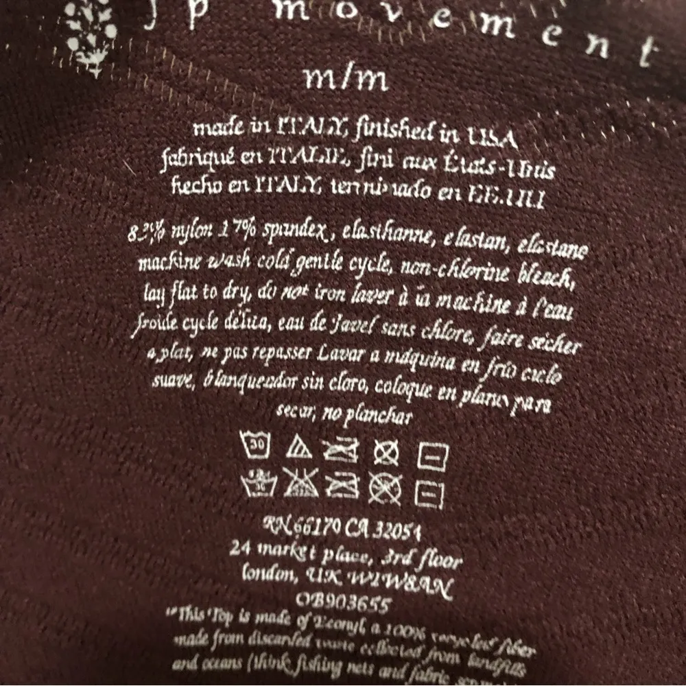 Free People Movement Gone Adrift Seamless Long Sleeve Red Night New Medium - Image 7