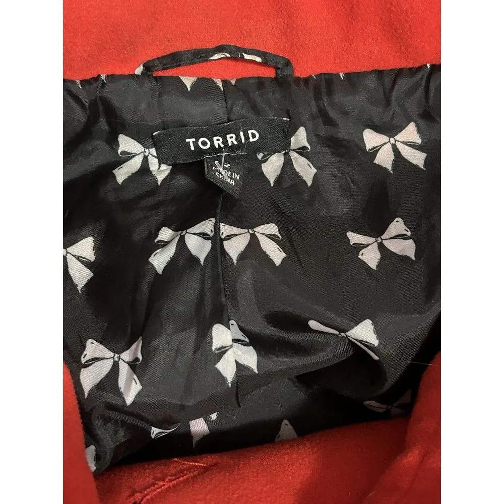 Torrid  Size 2 Women's 2XL Red‎ High Neck Coat Jacket - Image 4