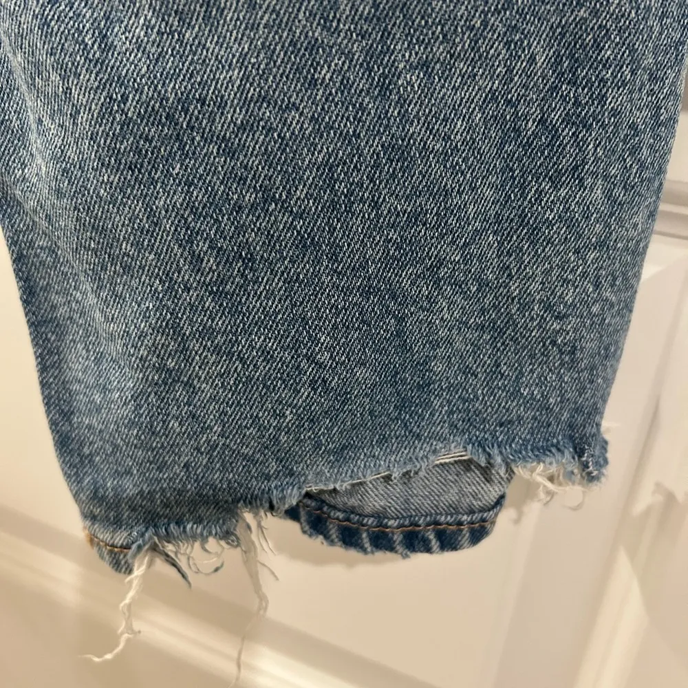 American Eagle SHORT Strigid Highest Rise Baggy Straight Jeans Blue 000 … - Image 11