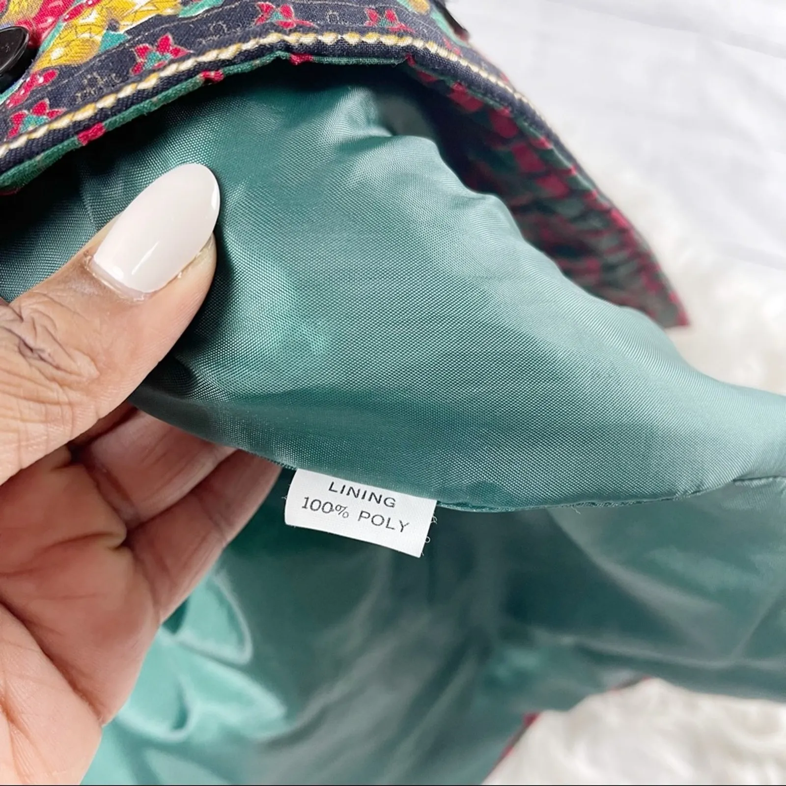 Vera Bradley Vintage Christmas Holiday Button Up Quilted Jacket Size‎ Small - Image 6