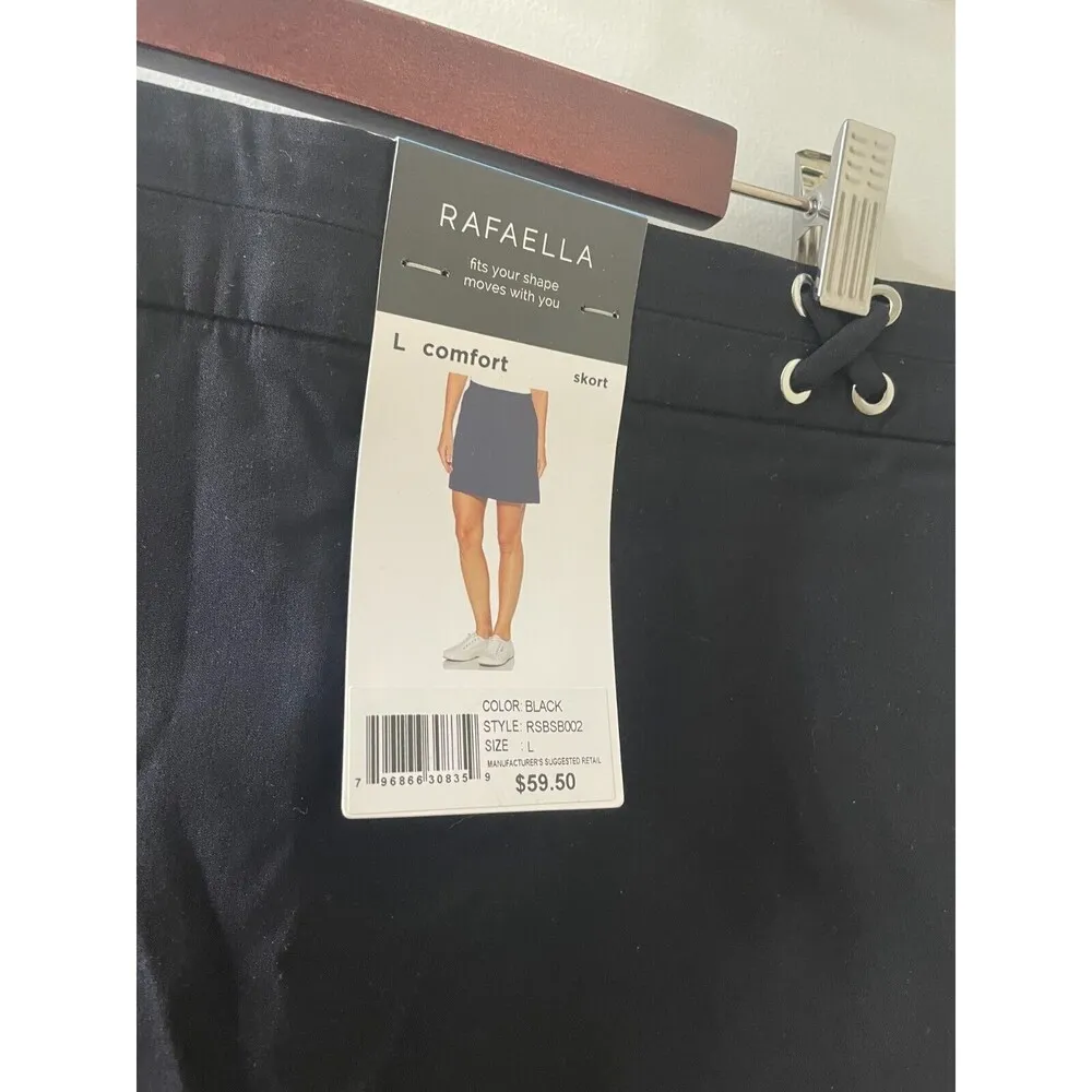 Rafaela Skort Women’s Size large Black Stretch Above Knee NWT - Image 3