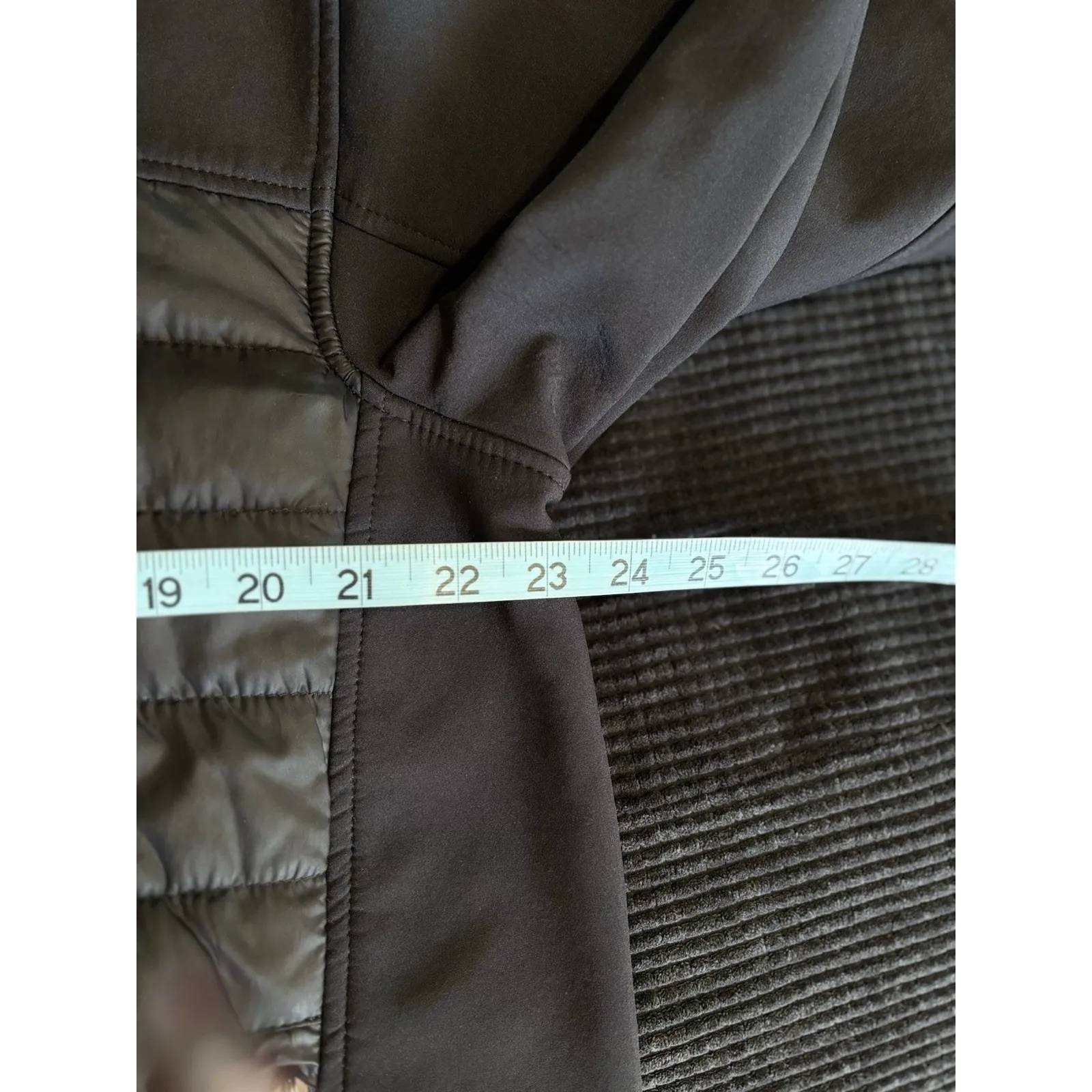 Athletech Puffer Jacket Zip Up Size Large Zip Pockets Fleece‎ Lined Black Toggle - Image 6