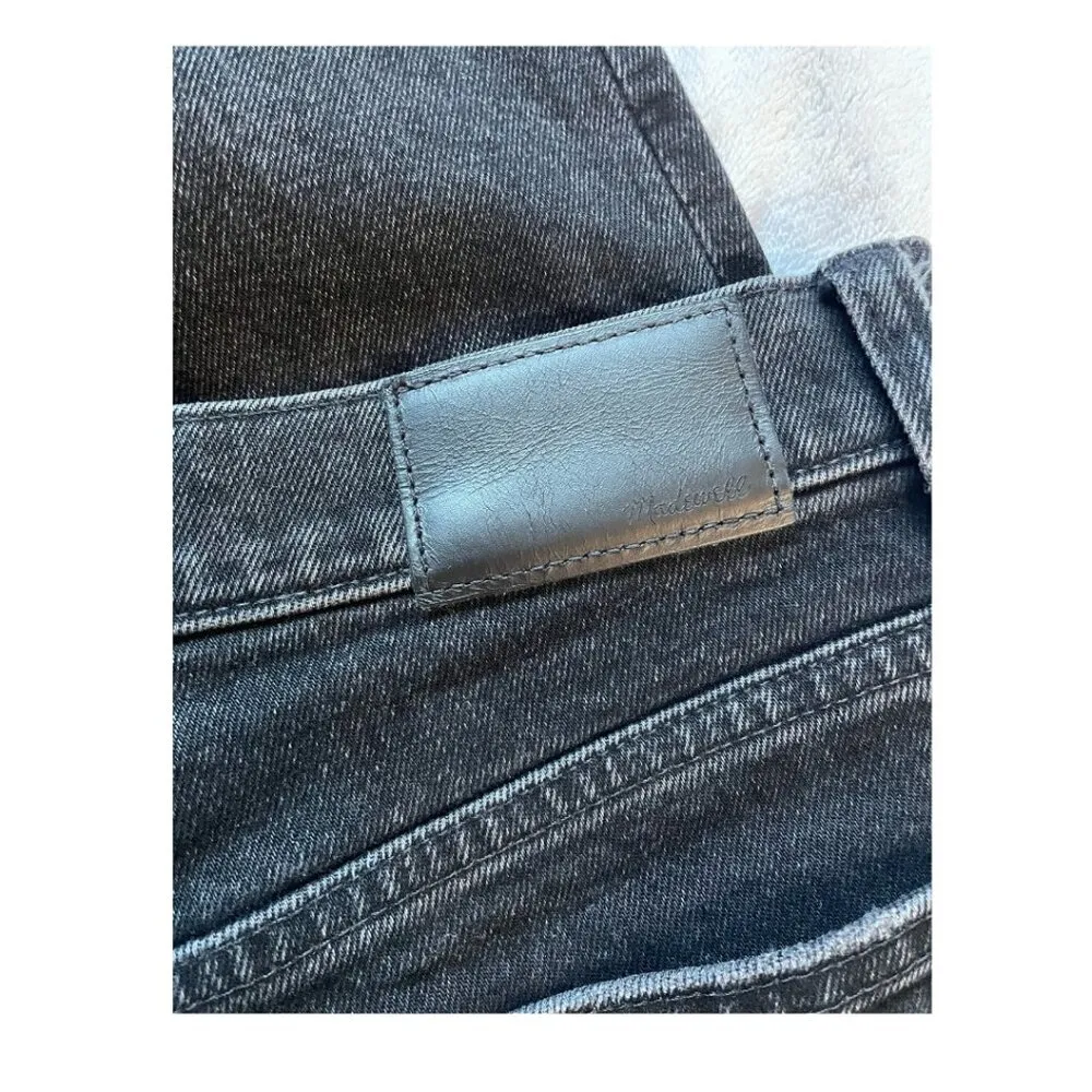 Madewell High Rise Slim Demi-Boot Jeans‎ Lunar Wash Women's Size 27P black - Image 8